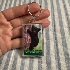 Great Smoky Mountains National Park Keychain Thermometer Compass Bear 49938
